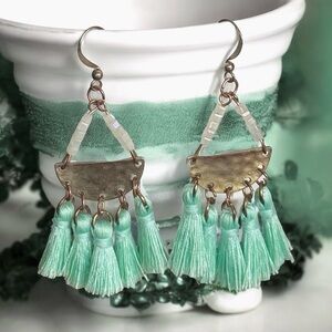 5 For $25💫Santa Fe Green Tassel Dangles